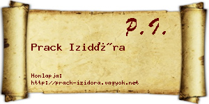 Prack Izidóra névjegykártya